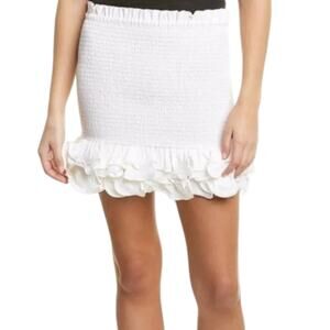 Petersyn Barrett Linen Blend Smocked Mini Skirt Tube Top